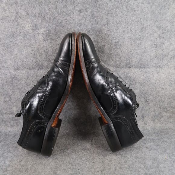 Allen Edmonds Shoes Mens 11 Oxford Leather Black Classic Brogue Cap Toe Formal - Picture 9 of 16